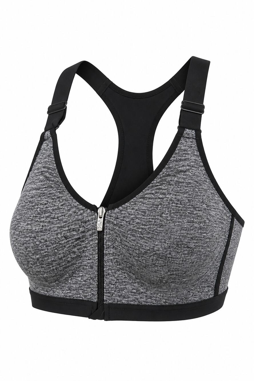 Women's VSX Victoria's Secret Zip Front Sports Bra SZ 34D Racerback High Support